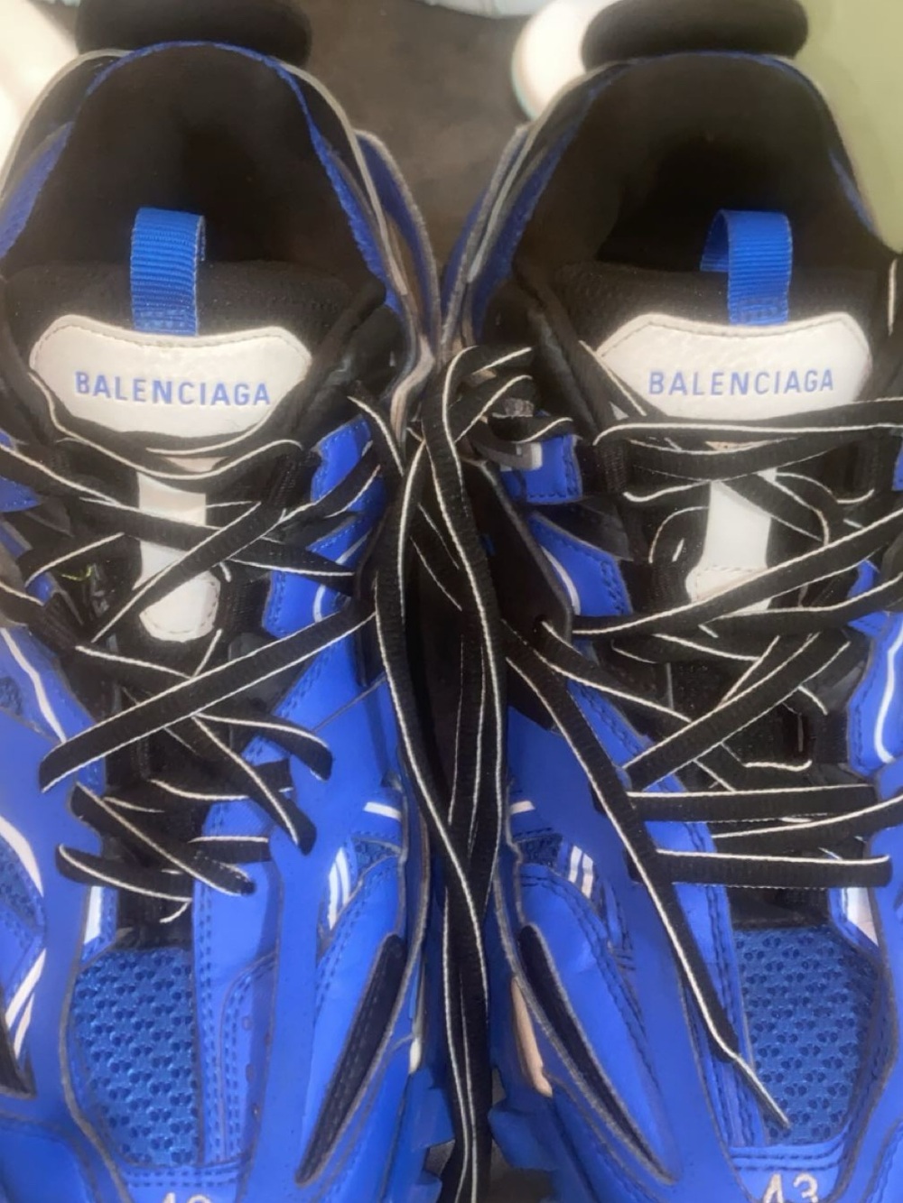 Balenciaga Men's Royal Blue and Black Track Sneakers
